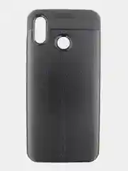 Черный чехол для Realme C12 с тиснением под кожу