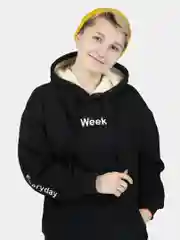 Черный худи "Week" (Толстовка с принтом "Week")