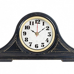 Часы настольные"21 Век. Классика", корпус черный с золотом, рубин, 1834-002