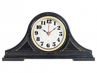 Часы настольные"21 Век. Классика", корпус черный с золотом, рубин, 1834-002