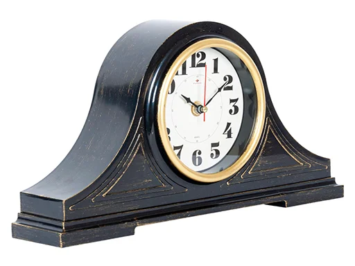 Часы настольные"21 Век. Классика", корпус черный с золотом, рубин, 1834-002