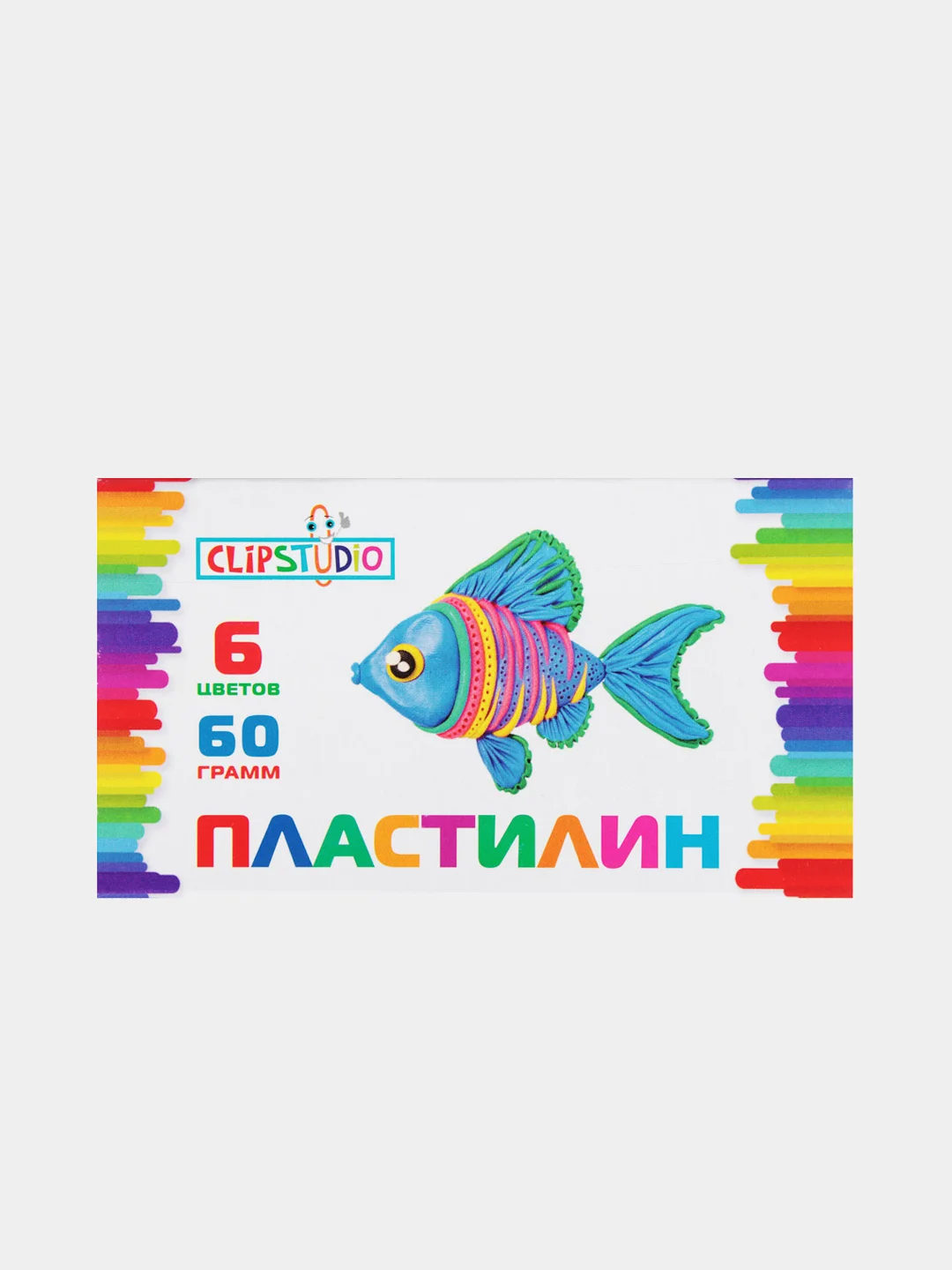 Пластилин ClipStudio 12 цветов в картонном выдвижном пенале
