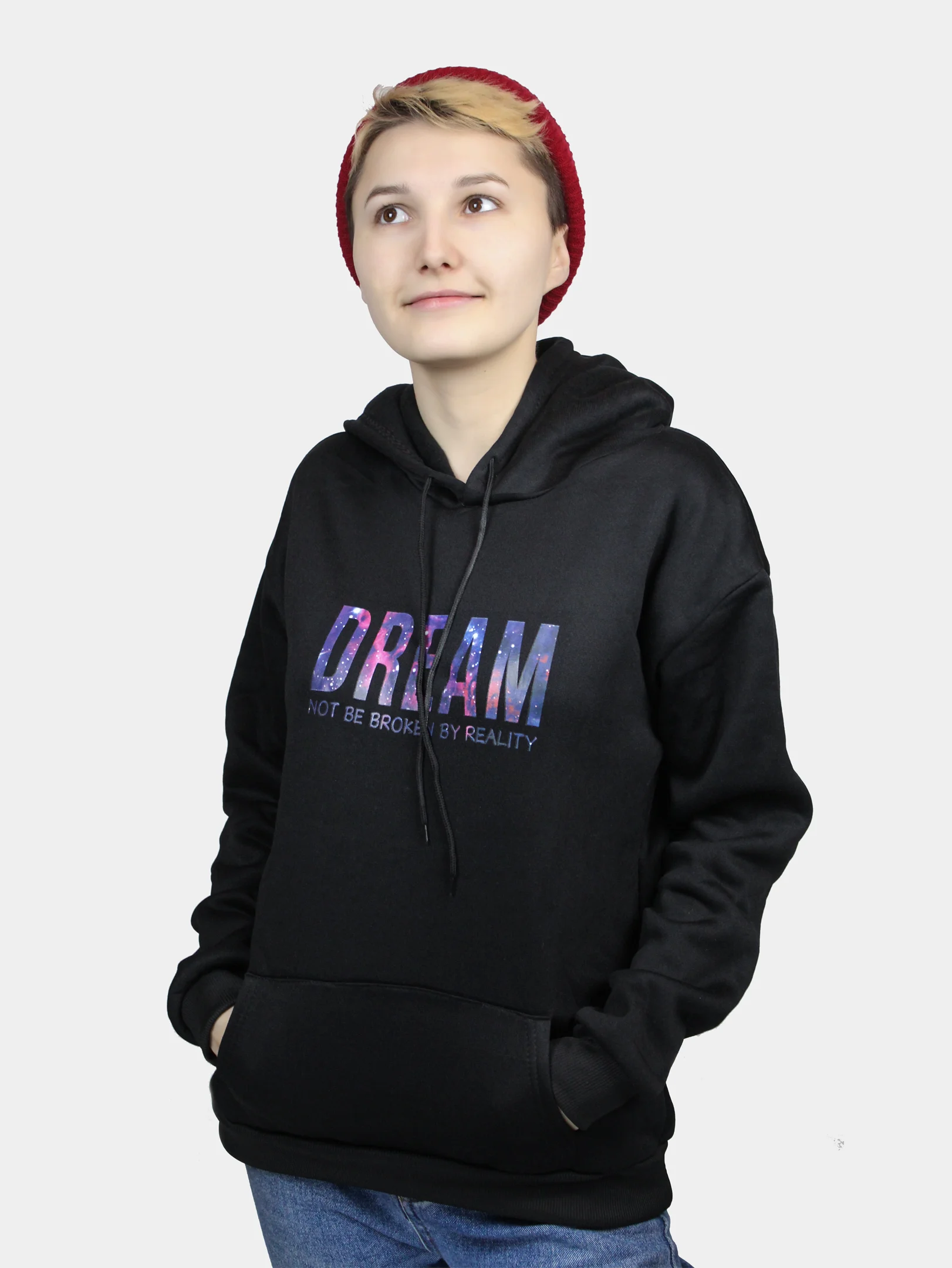Черный худи "DREAM" (Толстовка с принтом "DREAM")