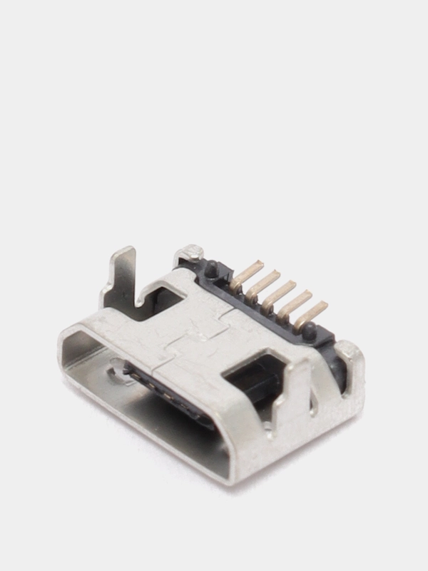 20 штук Гнездо micro-USB 5 контактов (нижнее крепление, 2 крепежа в плату 7.2мм)