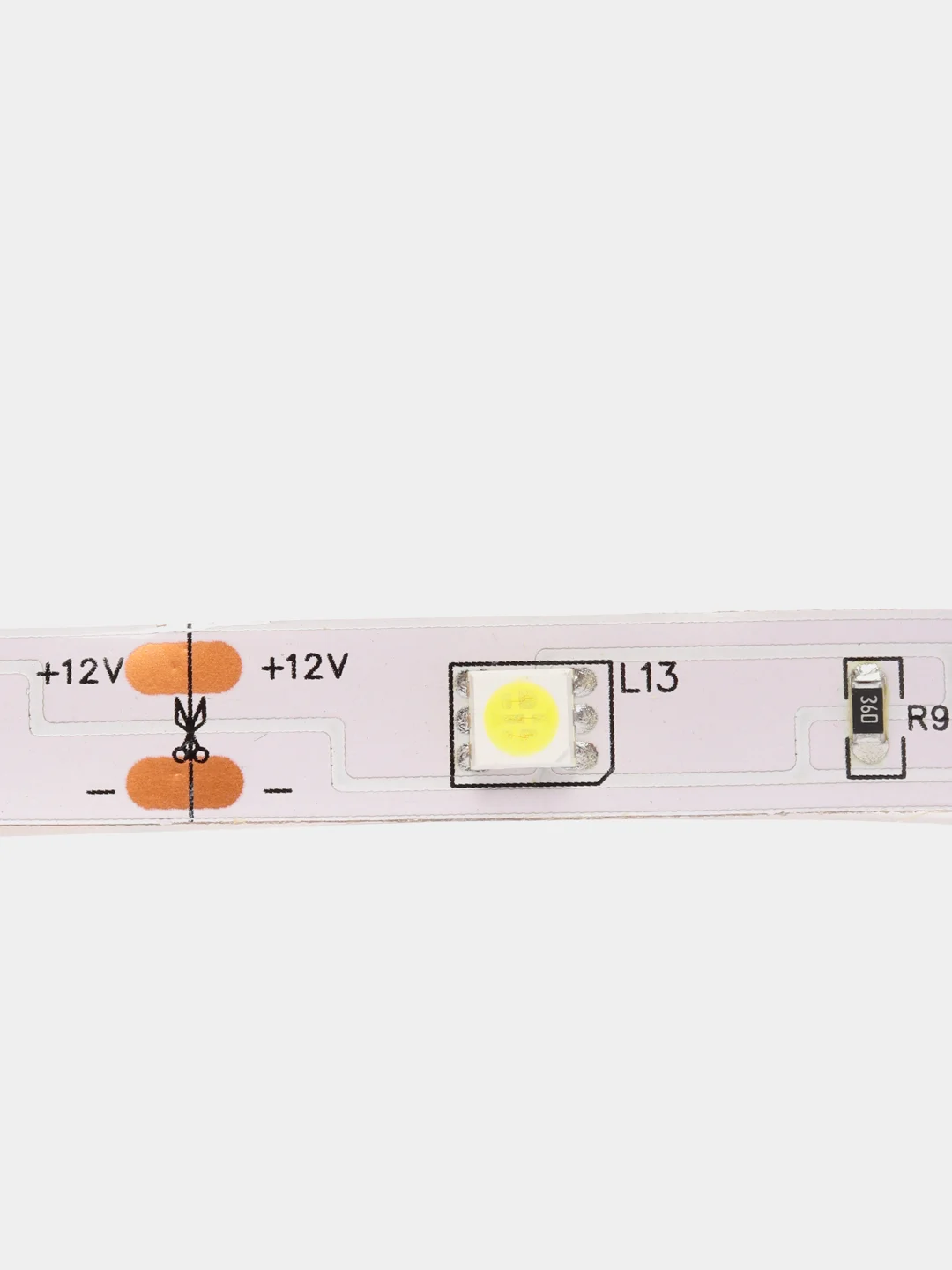 Светодиодная лента 5050 30св/м 12V незащищенная белая 7.2Вт/м (отрезок 1 метр)