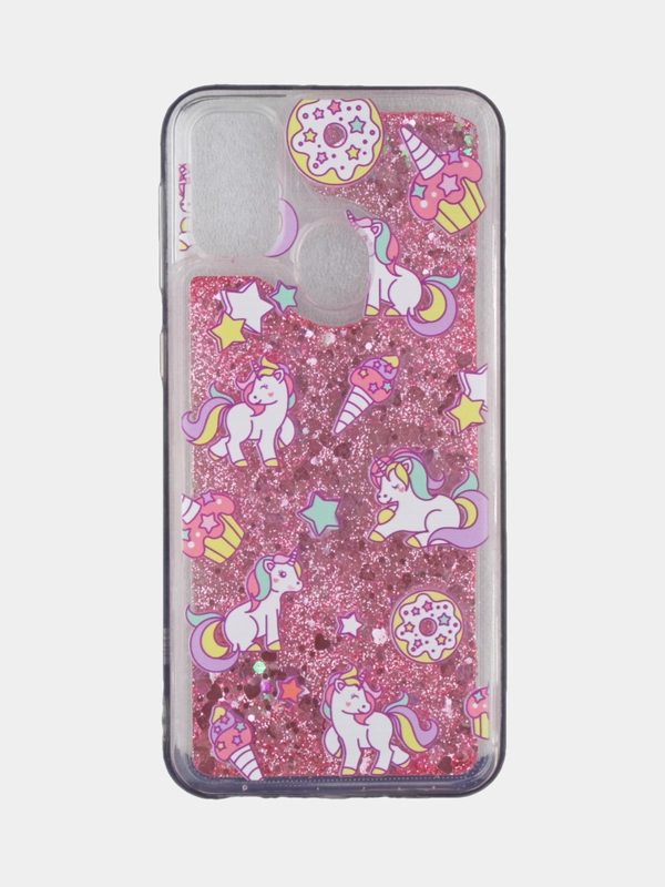 Чехол для Samsung M30S/ M21 Переливашка Единорог и пончики