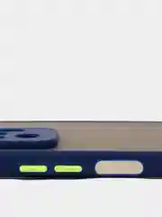 Темно-синий чехол Xiaomi Redmi Note 10 Pro, Редми Нот 10 Про, пластиковый матовый с цветными кнопками