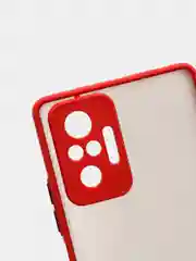 Красный чехол Xiaomi Redmi Note 10 Pro, Редми Нот 10 Про, пластиковый матовый с цветными кнопками