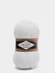Белый пряжа полушерстяная Alize Lanagold (Ализе Ланаголд)