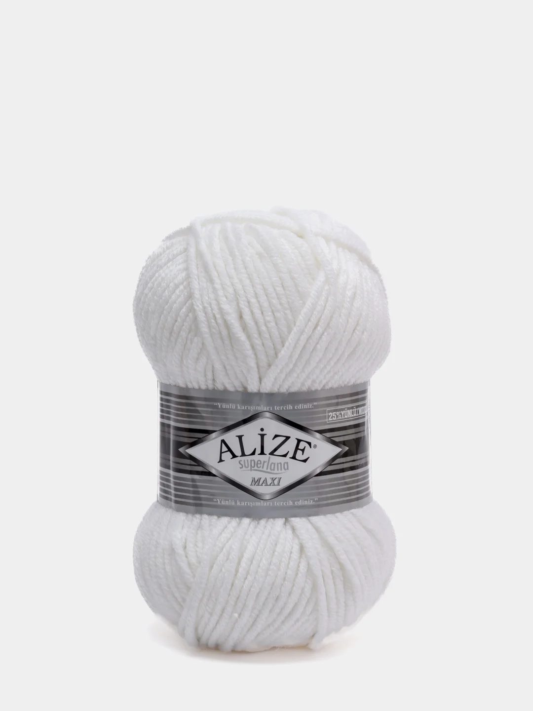 Белый пряжа Alize Superlana Maxi (Ализе Суперлана МАКСИ)