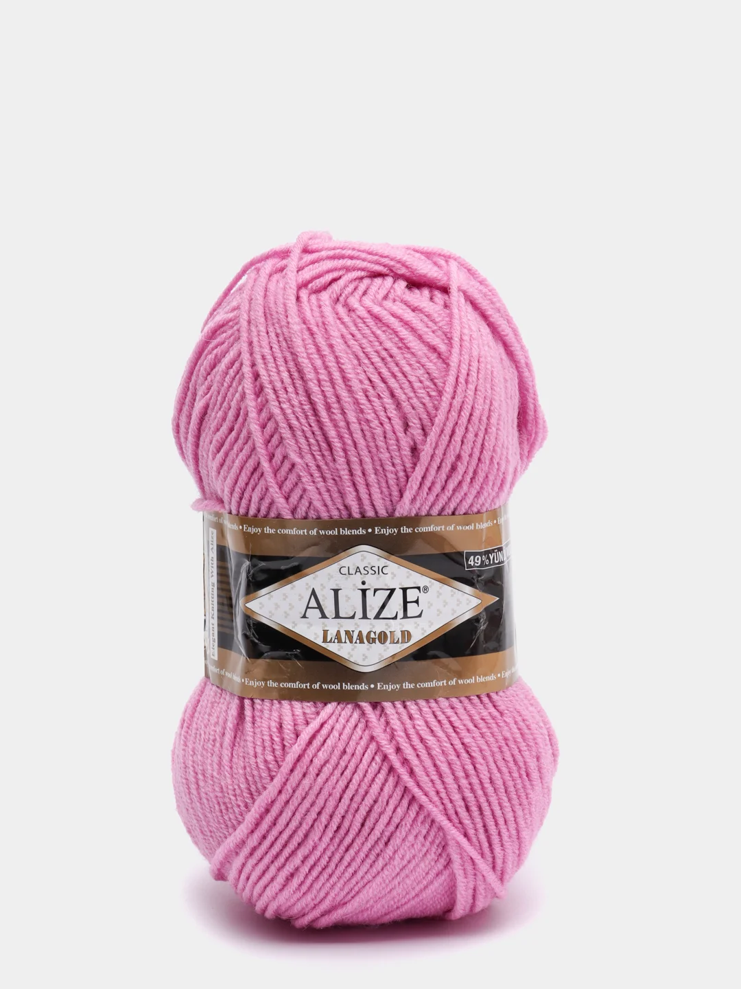 Розовый пряжа полушерстяная Alize Lanagold (Ализе Ланаголд)