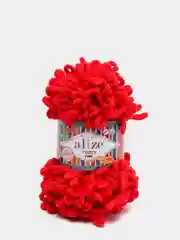 Красный пряжа Alize Puffy Fine (Ализе Пуффи Файн)