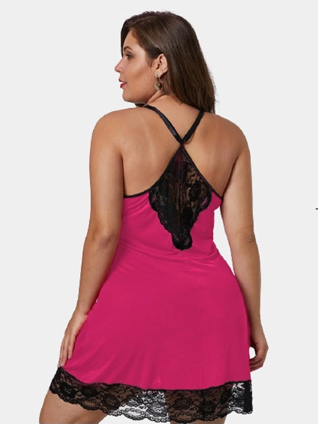 Розовый пеньюар со стрингами, большие размеры Plus Size 46-48-50-52-54-56, разные цвета