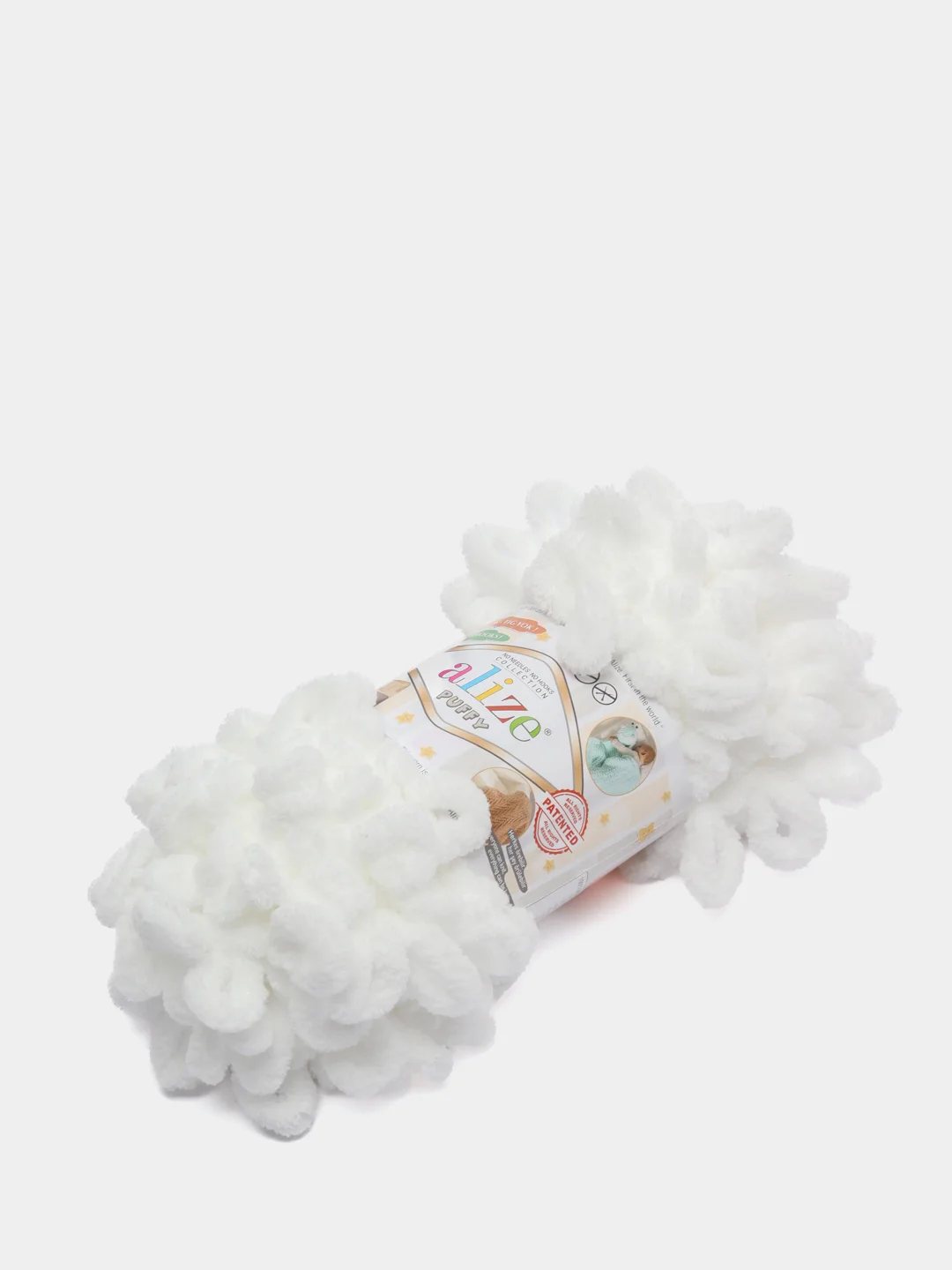 Белый пряжа Alize Puffy (Ализе Пуффи)