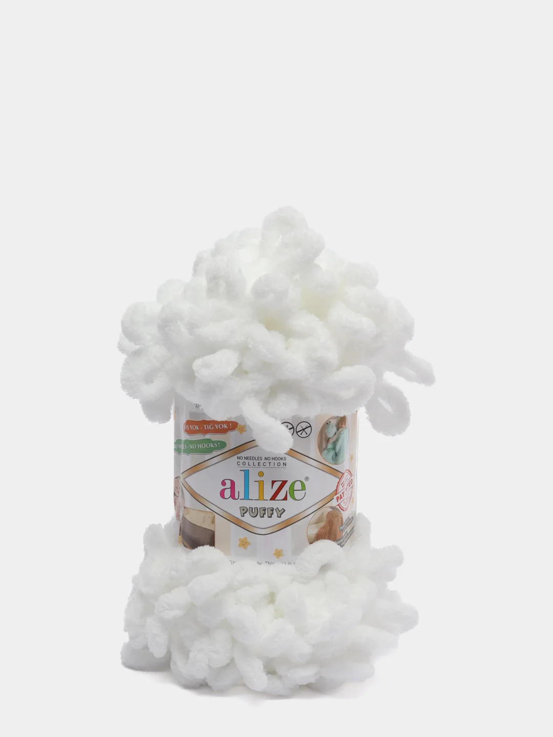 Белый пряжа Alize Puffy (Ализе Пуффи)
