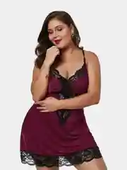 Бордовый пеньюар со стрингами, большие размеры Plus Size 46-48-50-52-54-56, разные цвета