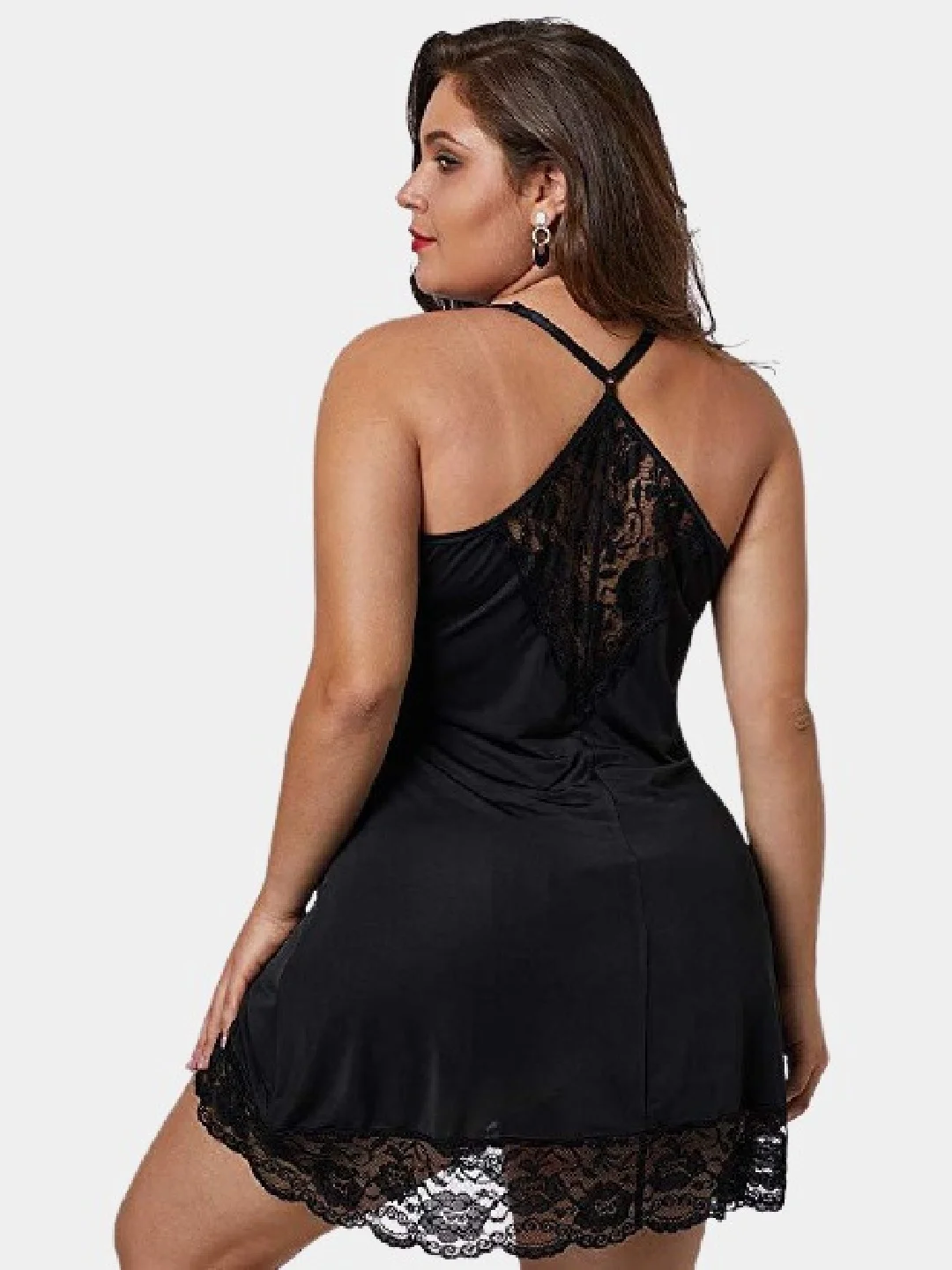 Черный пеньюар со стрингами, большие размеры Plus Size 46-48-50-52-54-56, разные цвета