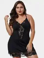 Черный пеньюар со стрингами, большие размеры Plus Size 46-48-50-52-54-56, разные цвета