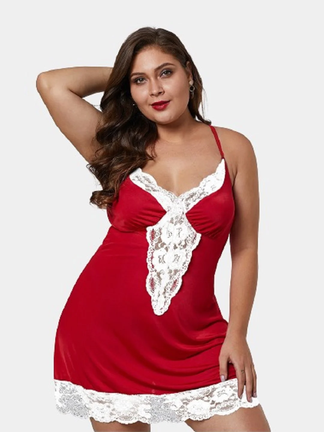 Белый пеньюар со стрингами, большие размеры Plus Size 46-48-50-52-54-56, разные цвета