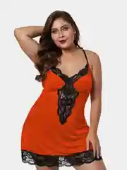Оранжевый пеньюар со стрингами, большие размеры Plus Size 46-48-50-52-54-56, разные цвета