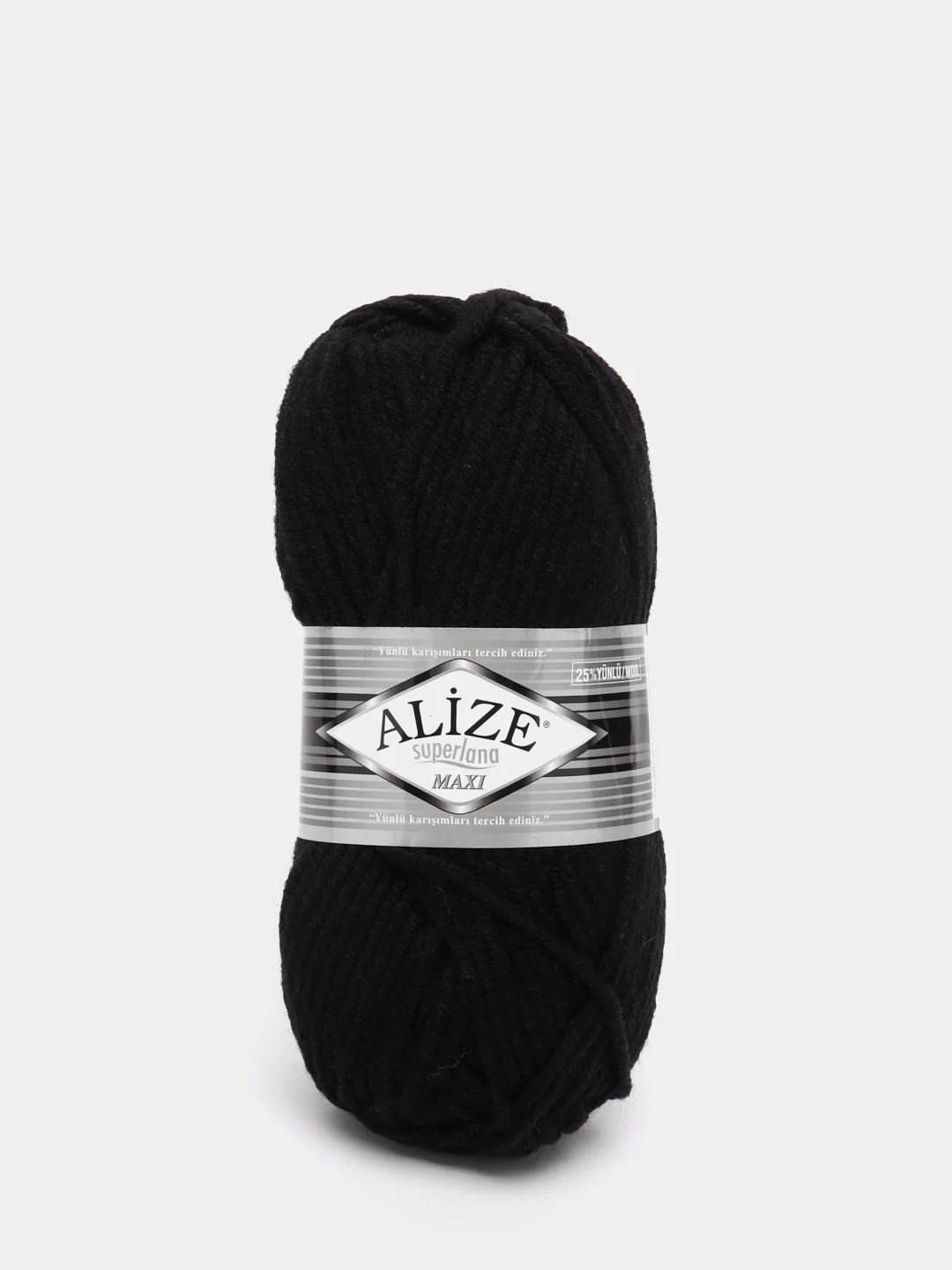 Черный пряжа Alize Superlana Maxi (Ализе Суперлана МАКСИ)