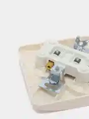 Розеткта двухместная диагональная с защитными шторками