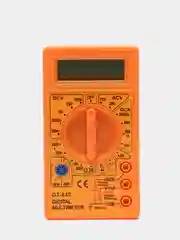 Желтый мультиметр цифровой (тестер) DT-832 с звуковой прозвонкой, батарея крона в комплекте