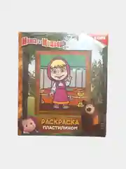 Аметистовый картина из пластилина "Маша и Медведь"