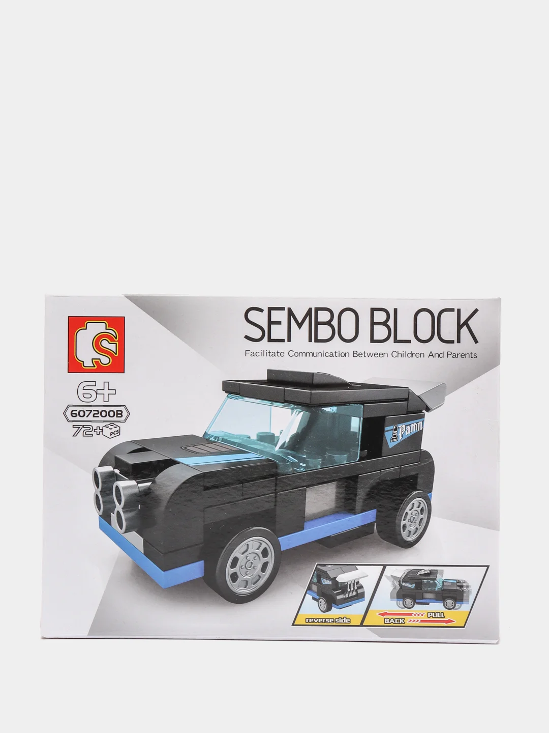 Черный конструктор машинки SEMBO BLOCK, 71-82 деталей