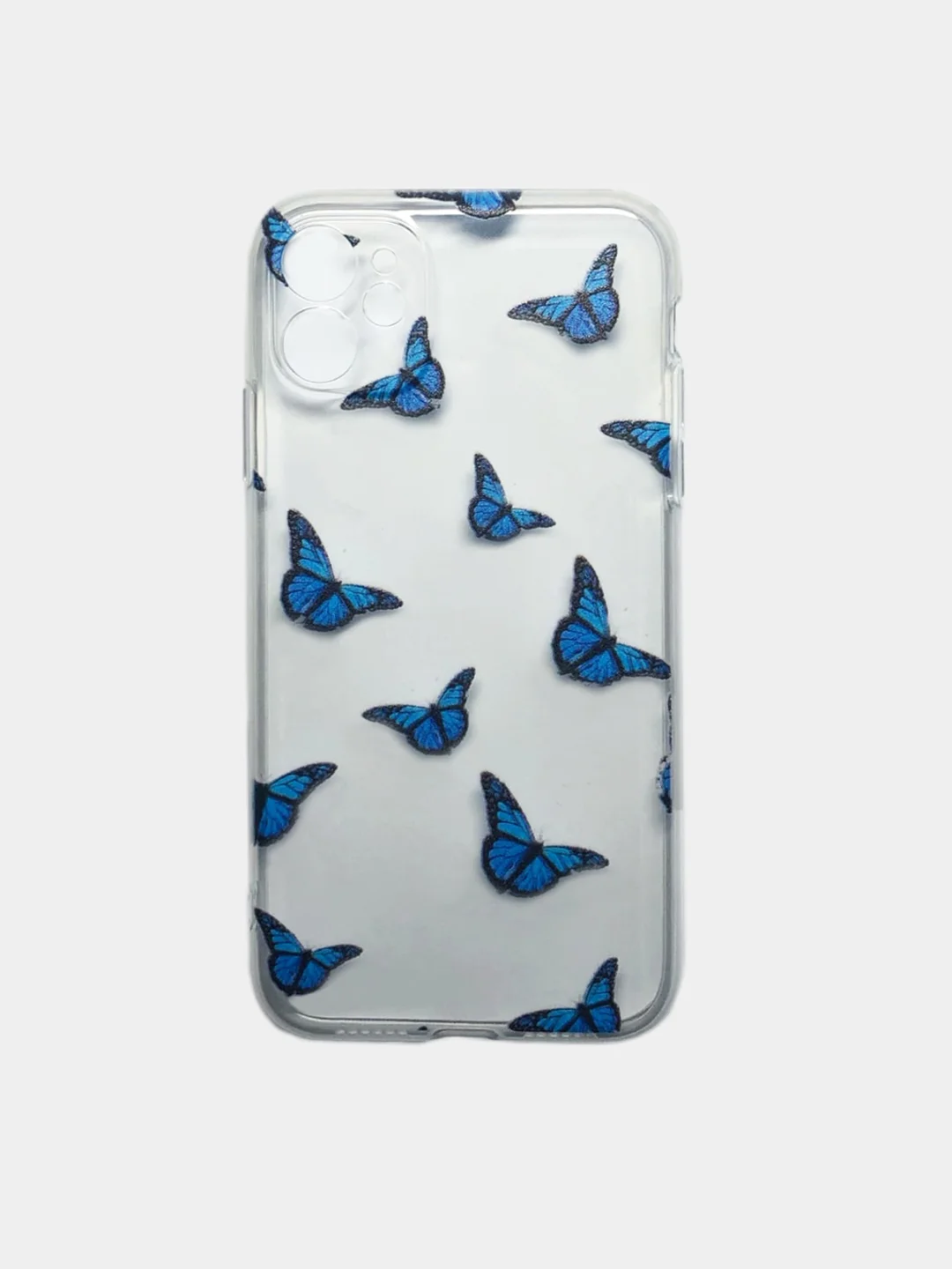 Голубой чехол для iPhone 7+/8+ бабочки, мраморный 7 plus плюс 8 plus плюс