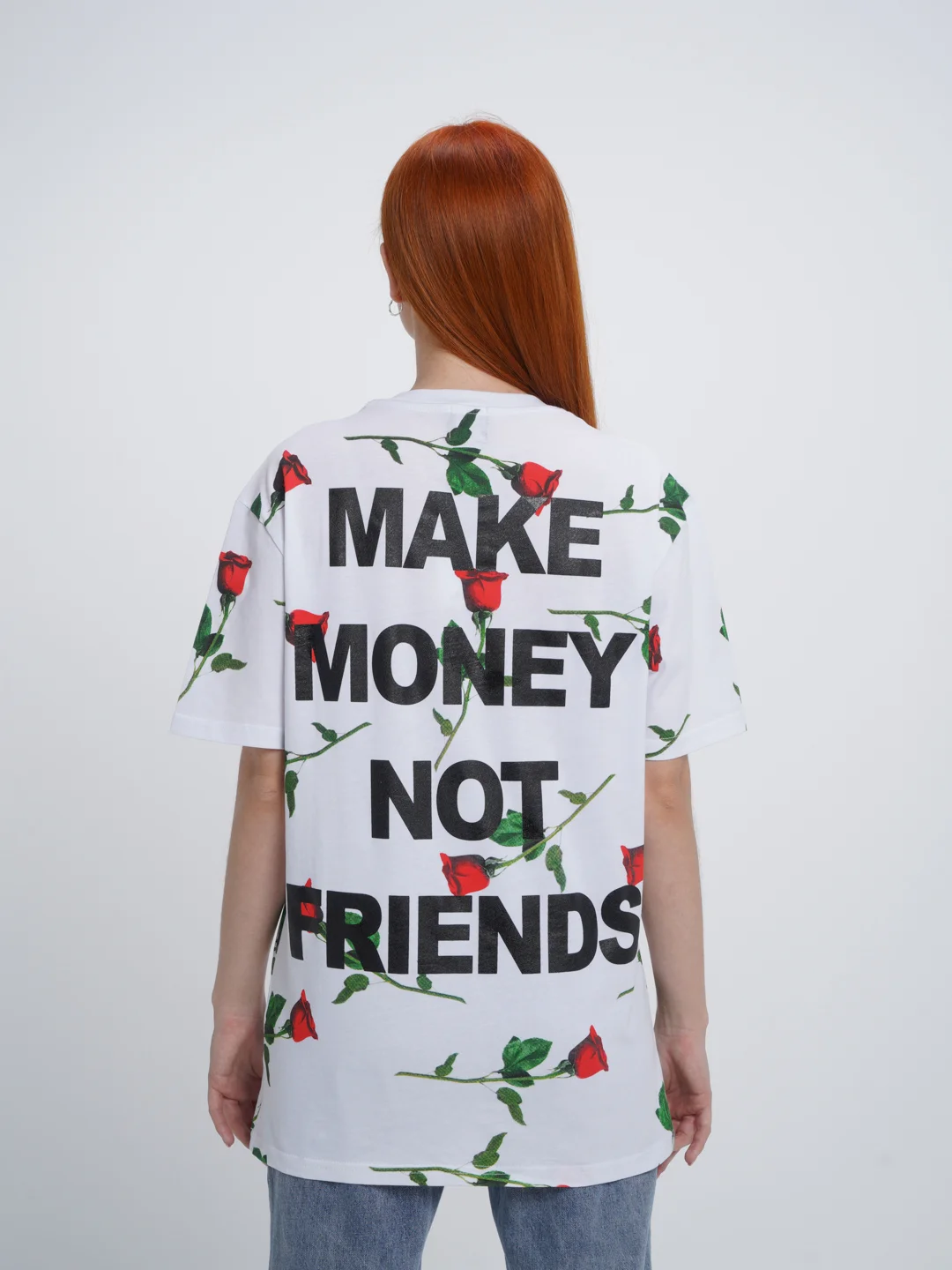 Белый футболка MAKE MONEY NOT FRIENDS 21 Белый