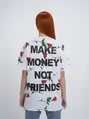 Белый футболка MAKE MONEY NOT FRIENDS 21 Белый