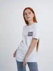 Белый футболка Make money not friends 21, белый