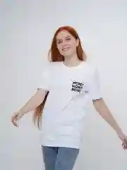Белый футболка Make money not friends 21, белый