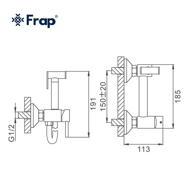 Смеситель для ванны Frap F7503-6 из латуни гигиенический душ