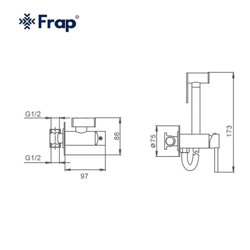 Смеситель для ванны Frap F7505-6 из латуни гигиенический душ