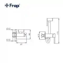 Смеситель для ванны Frap F7505-6 из латуни гигиенический душ