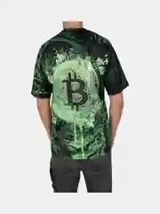 Мужская футболка с изображением "Биткоин", зеленая