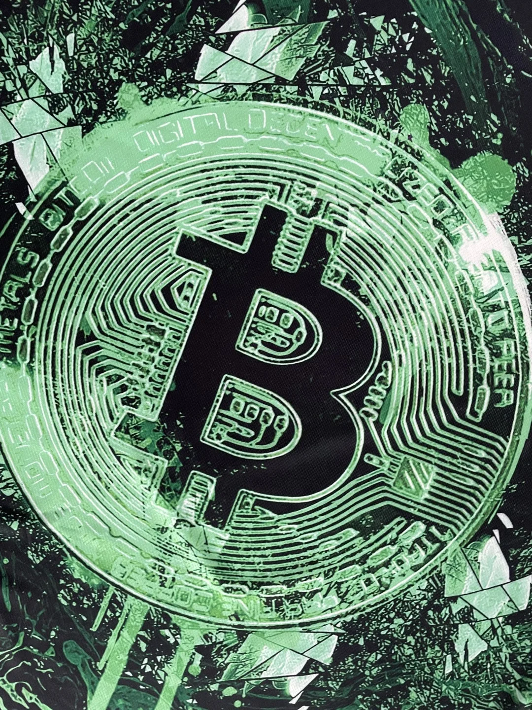 Мужская футболка с изображением "Биткоин", зеленая