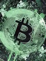 Мужская футболка с изображением "Биткоин", зеленая