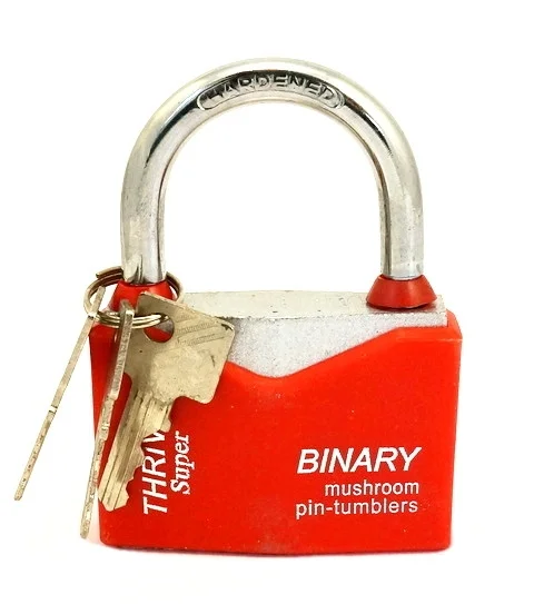 Зеленый замок навесной влагозащищенный с защитой от отмычек Binary, 70 мм
