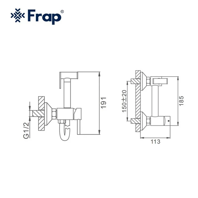 Смеситель для ванны Frap F7503-5 из нержавеющей стали гигиенический душ