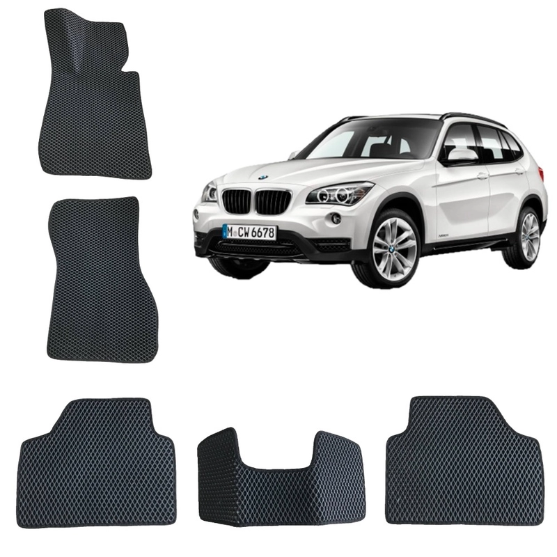 3D автомобильные EVA коврики в салон для BMW X1 (E84)/ БМВ Икс 1 (1 поколение)