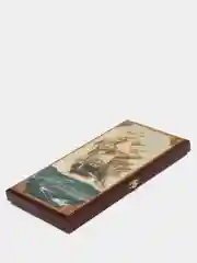 Нарды "Морские", деревянная доска 40 х 40 см, с полем для игры в шашки