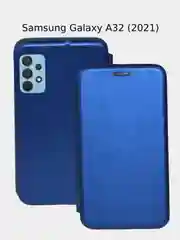 Синий чехол-книжка Samsung A02, A02S, A03, A12, A21S, A32, A42, A52, M31S, A01 / A015, A31, A41