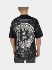Мужская футболка с серым биткоином
