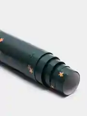 Черный подарочная упаковочная новогодняя бумага, 70 х 100 см, глянцевая, 30 видов