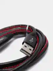 Черный кабель для зарядки и передачи данных USB-microUsb, 1 м, 2А