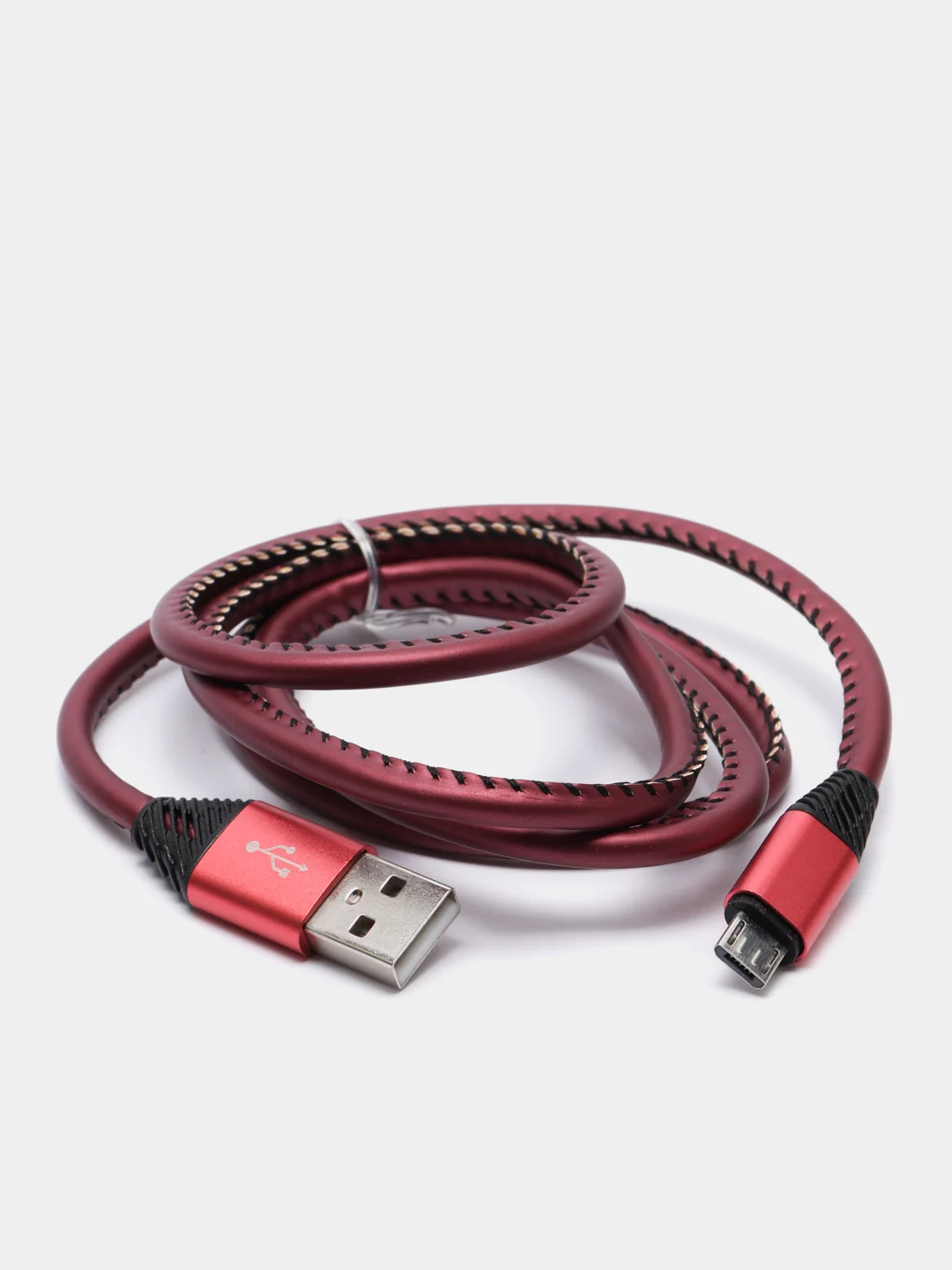 Красный кабель для зарядки и передачи данных USB-microUsb, 1 м, 2А