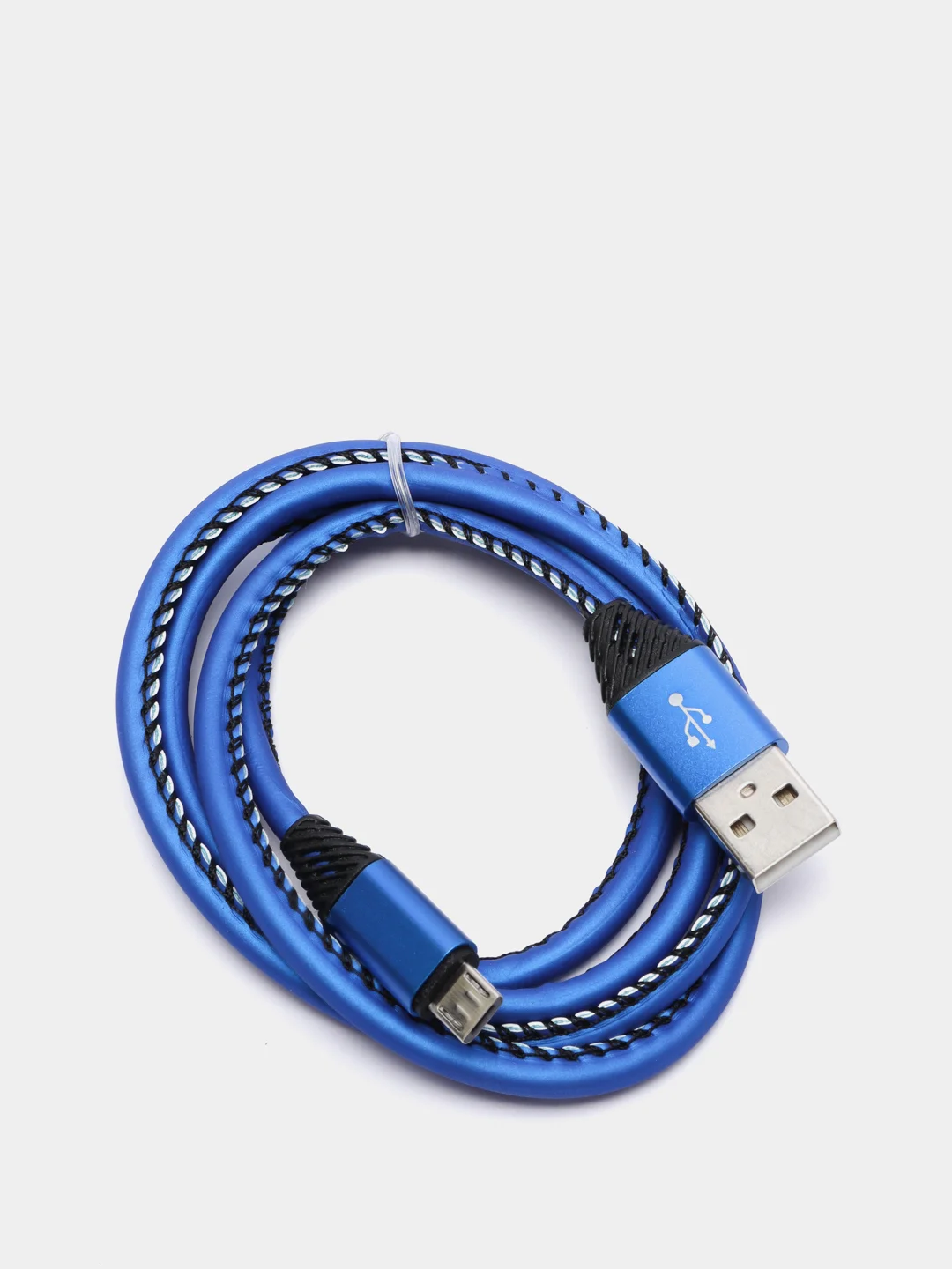 Синий кабель для зарядки и передачи данных USB-microUsb, 1 м, 2А